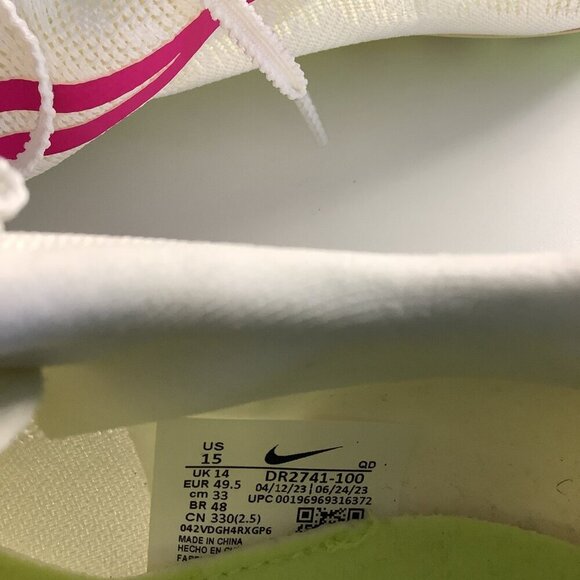 Nike JA Fly V4 Size 15 White Sail Hyper Pink Light Track Spikes DR2741-100, New main image 9